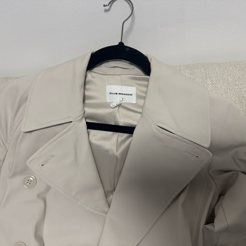 Club Monaco Off White Trench Coat - Picture 5 of 8